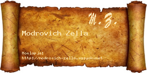 Modrovich Zella névjegykártya